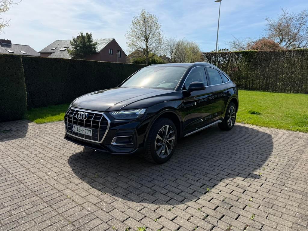Audi Q5 2.0TDI Quattro Coupe 2021 140.000km Led Leather, Auto's, Audi, Automaat, Zwart, Zwart, Bedrijf