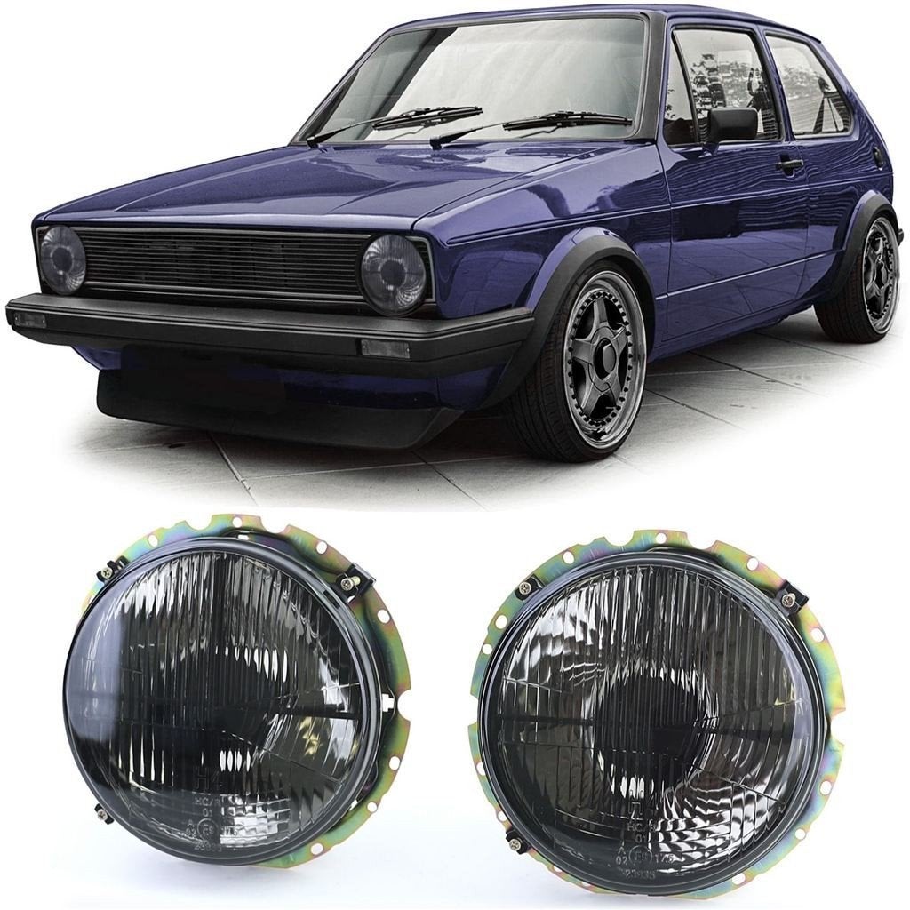 Koplampen Geschikt Voor VW Golf 1 Kruis Design Zwart Smoke, Envoi