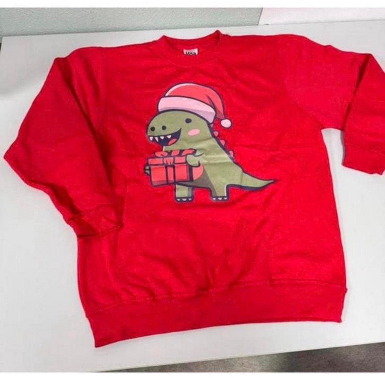 Dinosaurus Dino Christmas Kersttrui trui L rood sweater, Kleding | Dames, Ophalen of Verzenden, Nieuw, Maat 42/44 (L), Rood