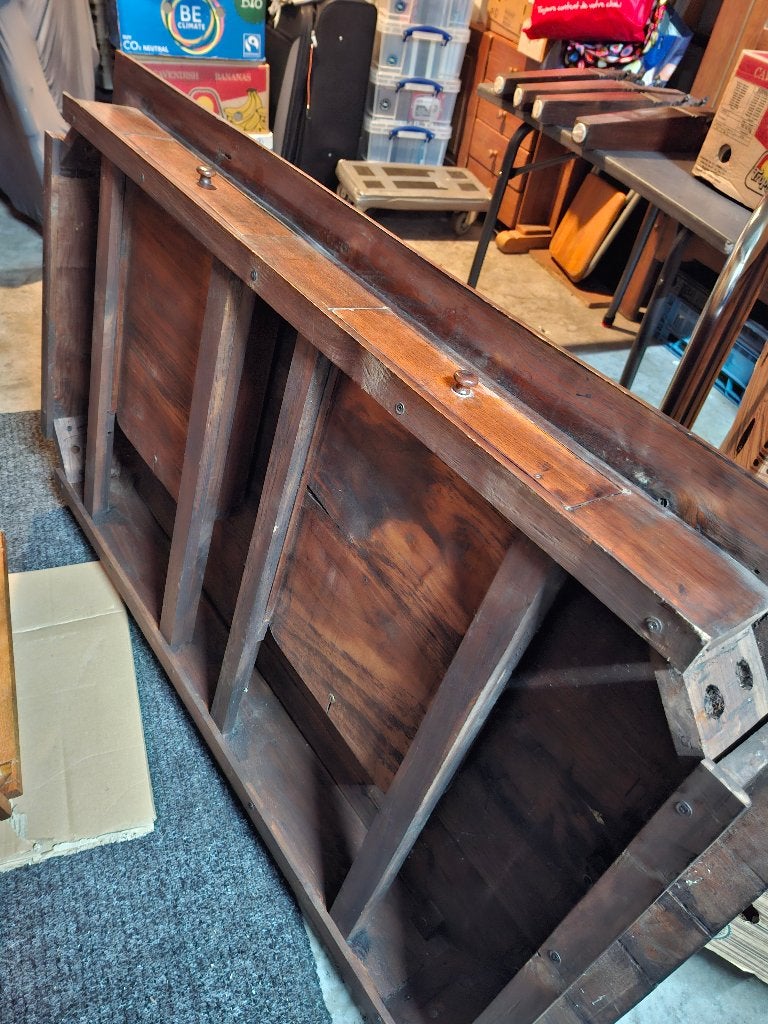 Mooie grote Salontafel goede houtsoort!!, Ophalen, Gebruikt, 50 tot 100 cm, 100 tot 150 cm