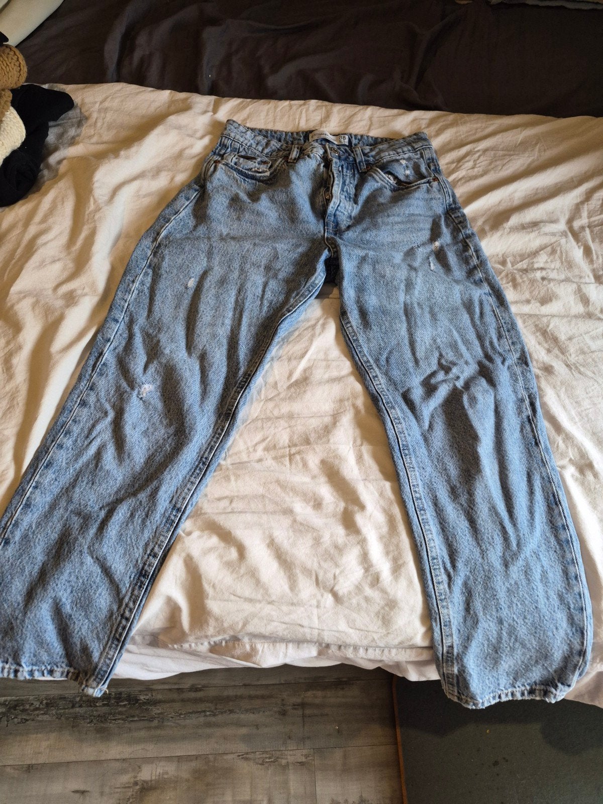 jeans broek brede pijpen maat M, Ophalen, Maat 38/40 (M)