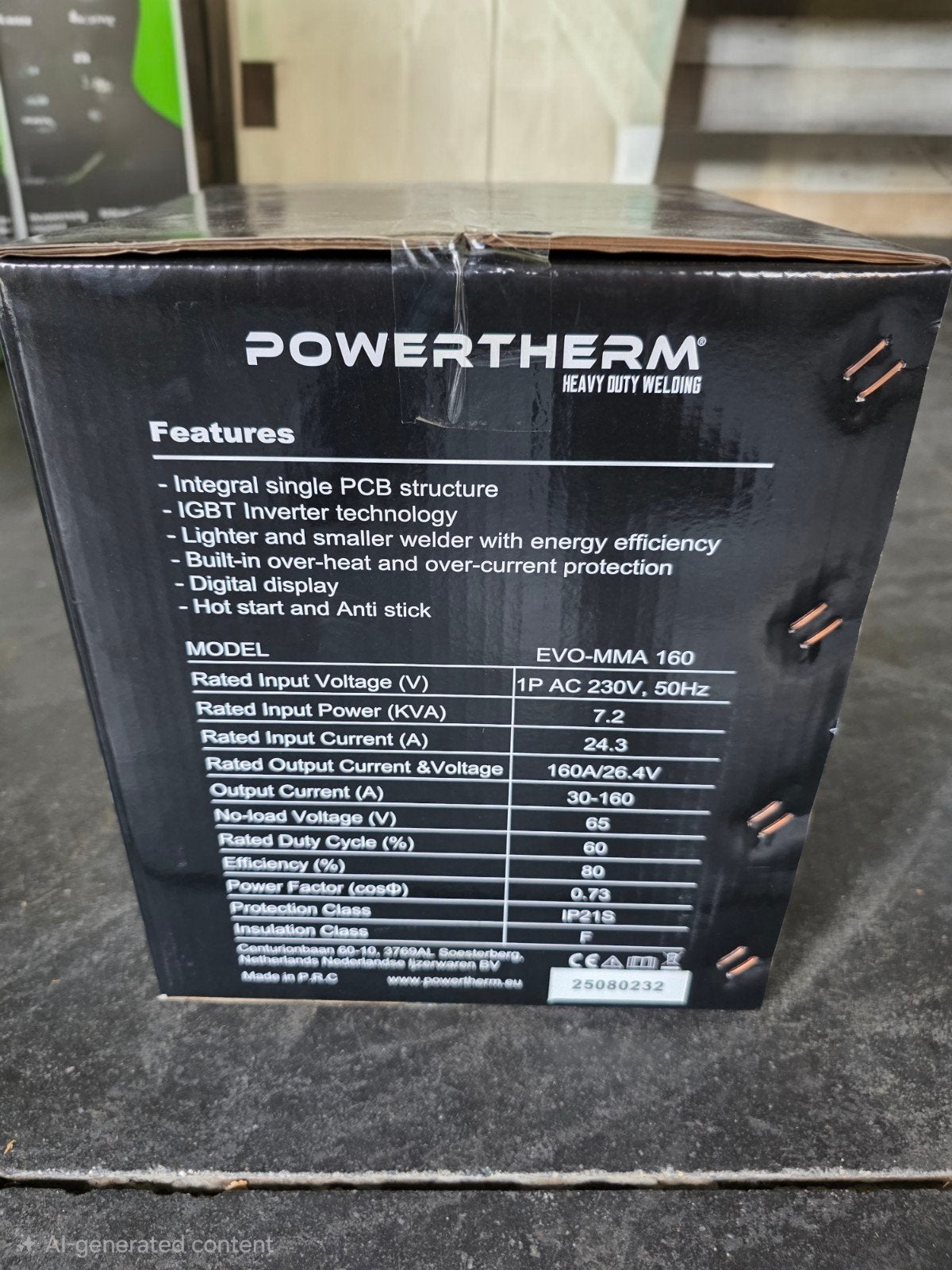 Powertherm EVO-MMA 160 lasapparaat, Doe-het-zelf en Bouw, Gereedschap | Lasapparaten, Ophalen of Verzenden, Nieuw, Minder dan 150 ampère