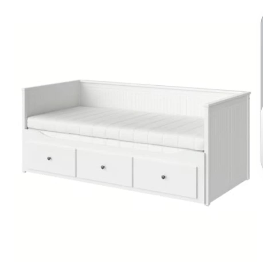 Bedbank Ikea Hemnes, Ophalen, Gebruikt, Wit, Tweepersoons