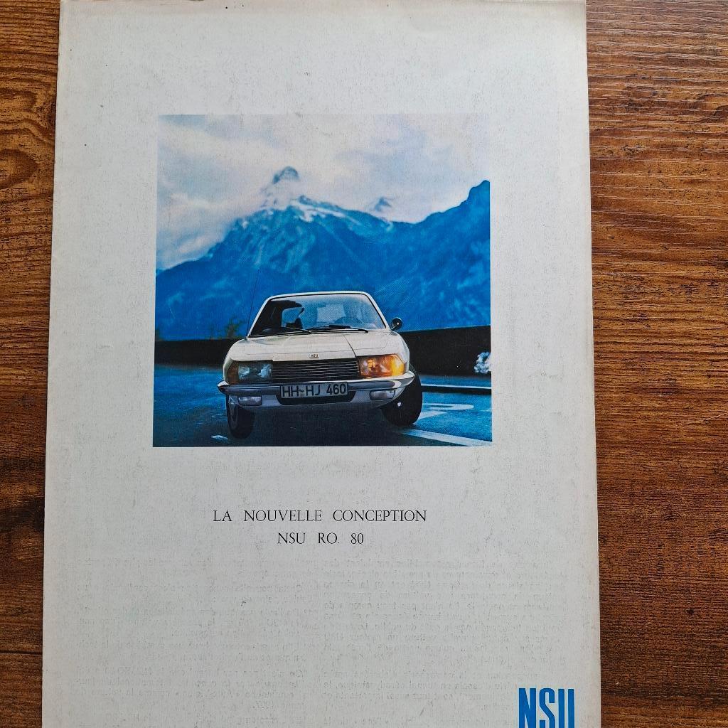 LA NOUVELLE CONCEPTION  NSU  RO. 80     1967-1977, Enlèvement ou Envoi, Comme neuf, Autres marques