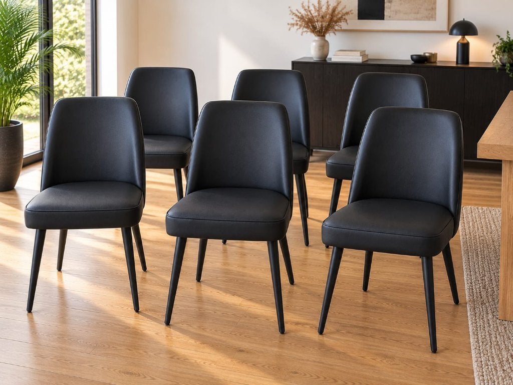 chaises salle à manger, Enlèvement ou Envoi, Comme neuf, Cinq, Six Chaises ou plus, Cuir