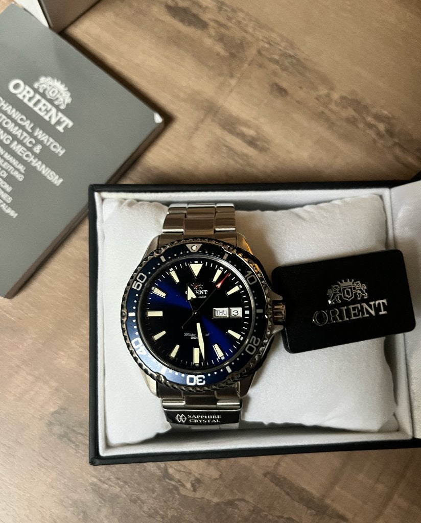 Orient Kamasu / Mako III Automatic Watch – Sapphire Crystal, Bijoux, Sacs & Beauté, Seiko, Enlèvement ou Envoi, Acier, Acier