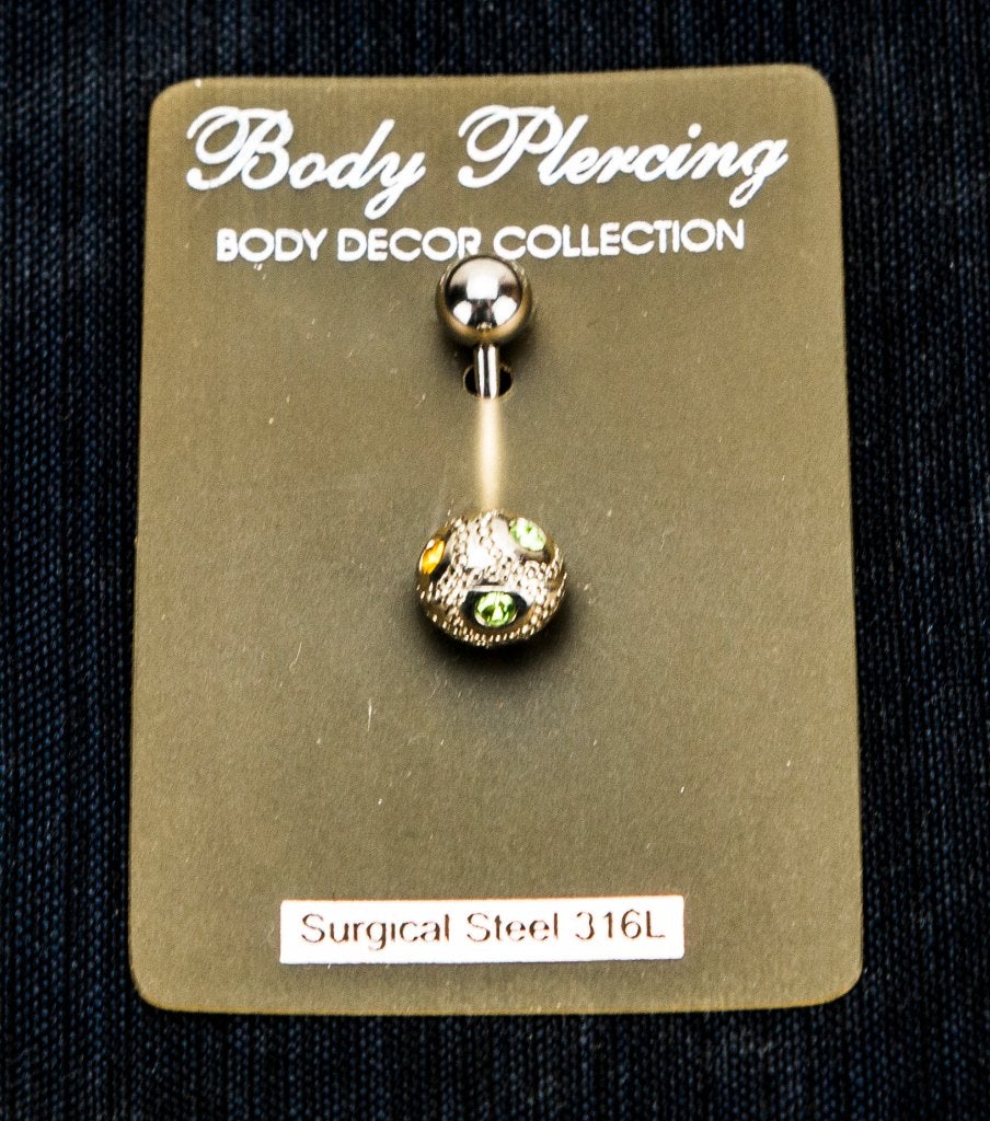 piercing gekleurde steentjes, Handtassen en Accessoires, Piercings, Navelpiercing, Staal, Nieuw, Ophalen of Verzenden