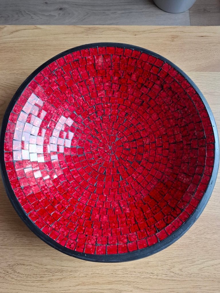 Glazen mozaïekbakje, Ophalen, Gebruikt, Rond, Glas