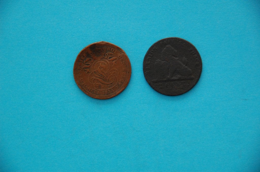 2 cents 1833 et 1835, plus rare mais en moindre état, Enlèvement ou Envoi, Série