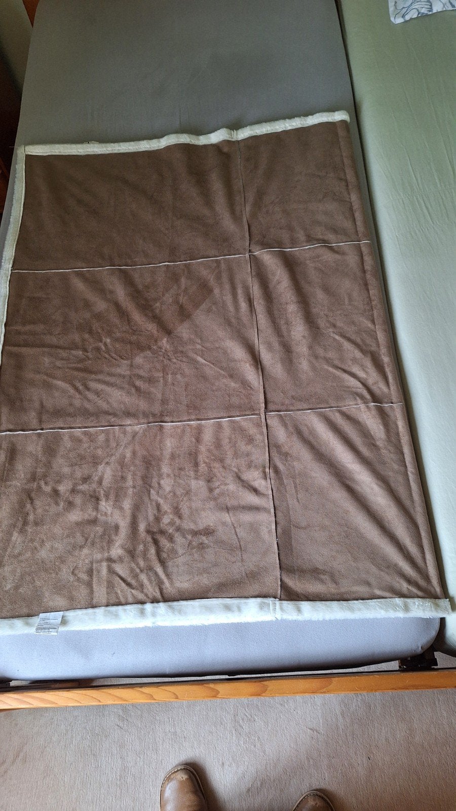 Plaid deken uit polyester bruin wit 1m80 op 1m25, Ophalen of Verzenden, Polyester, Plaid, Bruin