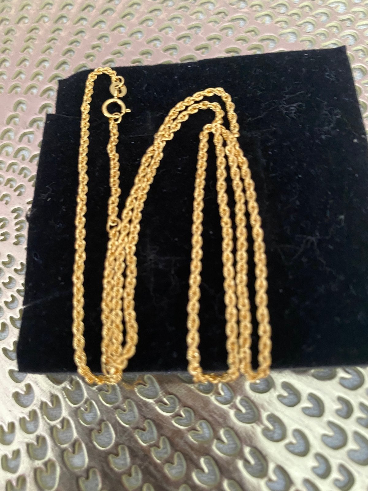 18k gouden halsketting van gevlochten touw, Handtassen en Accessoires, Ophalen, Verstelbaar, Zo goed als nieuw, Goud