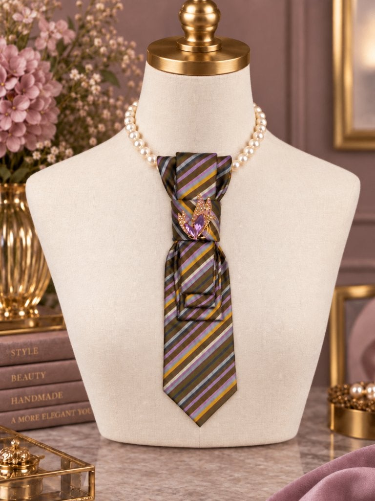 Fashion stropdas ketting – tie necklace statement sieraden, Handtassen en Accessoires, Verzenden, Zo goed als nieuw