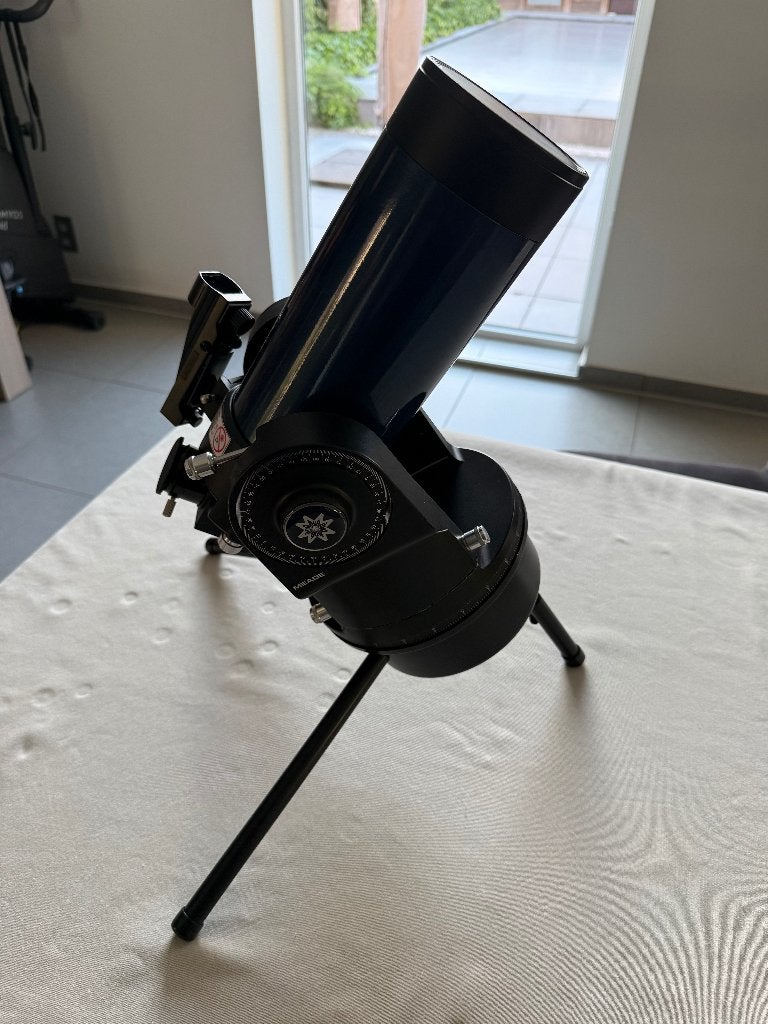 Meade ETX-90 + ETX-105 Maksutov-Cassegrain telescopen, Ophalen, Gebruikt, 80 tot 200 mm, Met statief