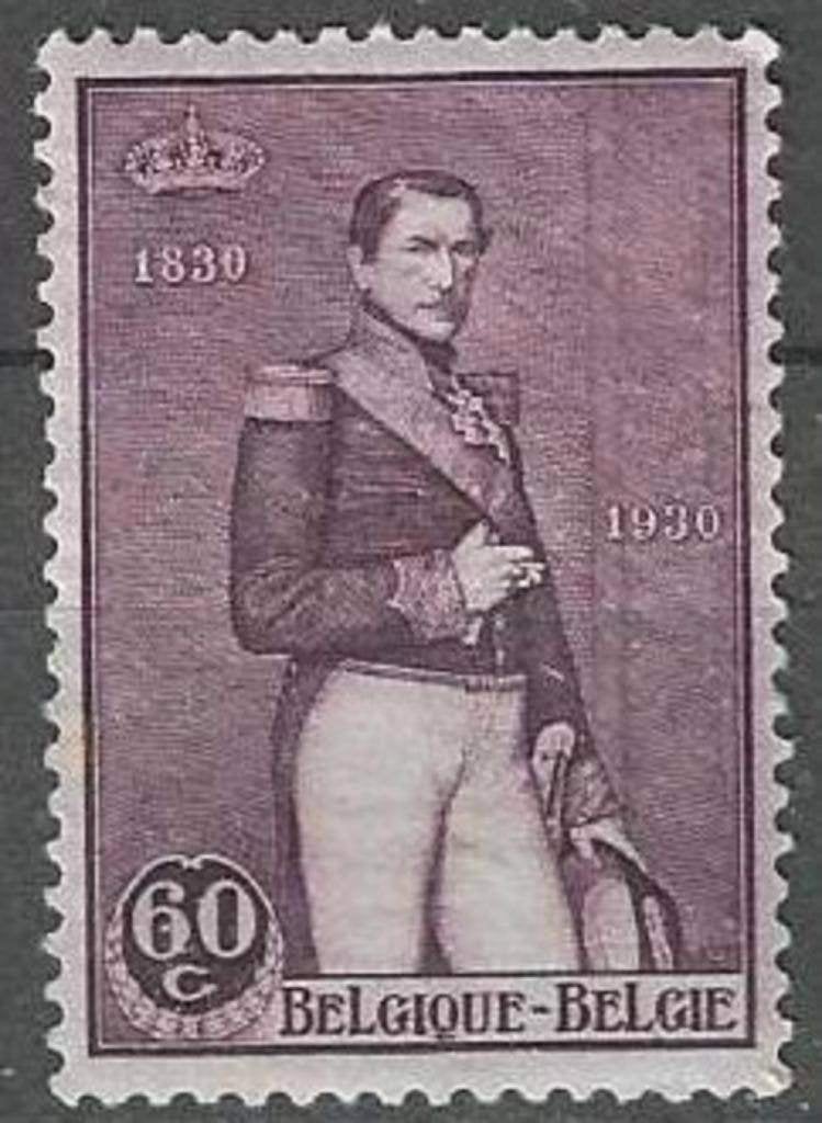 Belgique 1930 - Yvert/OBP 302 - 100 ans d'indépendance (PF), Envoi, Non oblitéré, Autocollant, Maison royale