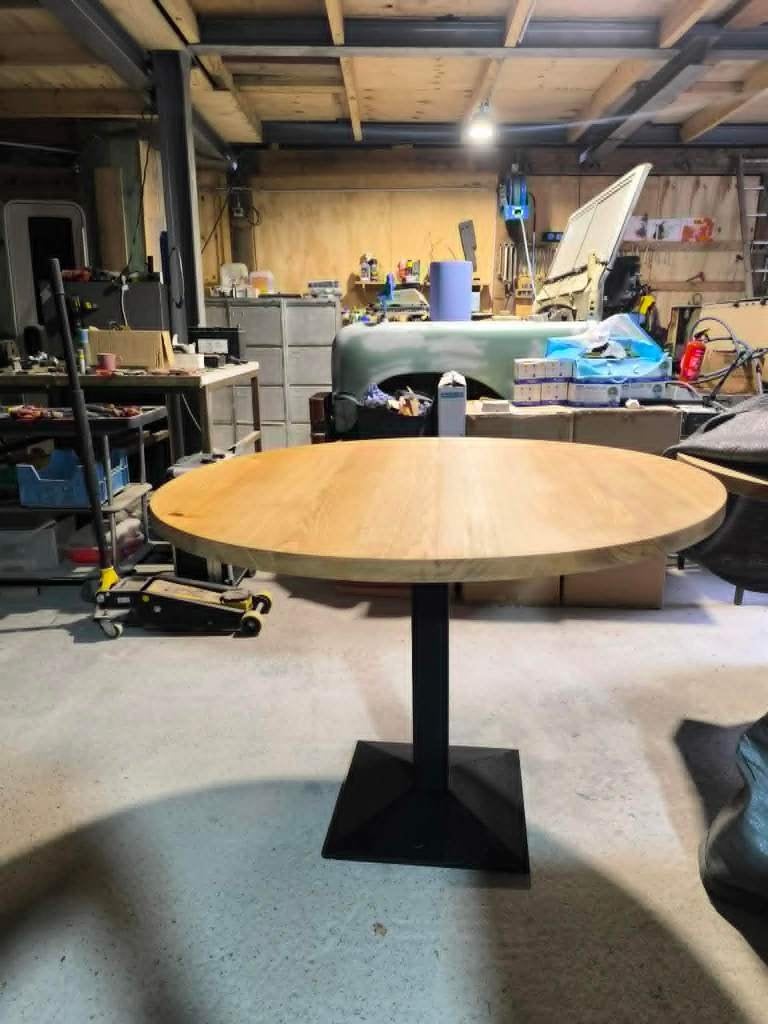 Table ronde pied métallique, Maison & Meubles, Tables | Tables à manger, Neuf, 100 à 150 cm, Cinq personnes ou plus, Enlèvement
