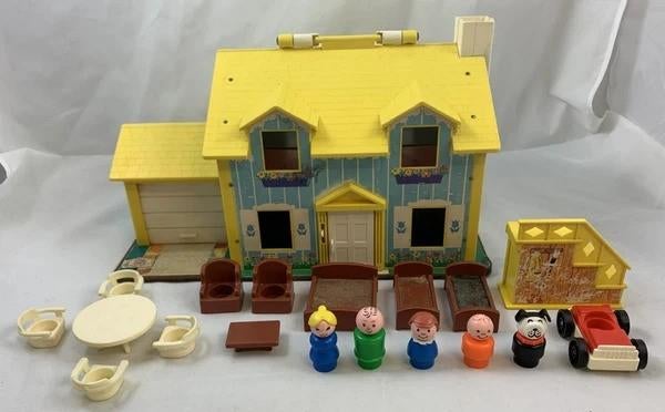 Fisher Price 952 Little People Poppenhuis Vintage 1969, Verzenden, Zo goed als nieuw, Speelset