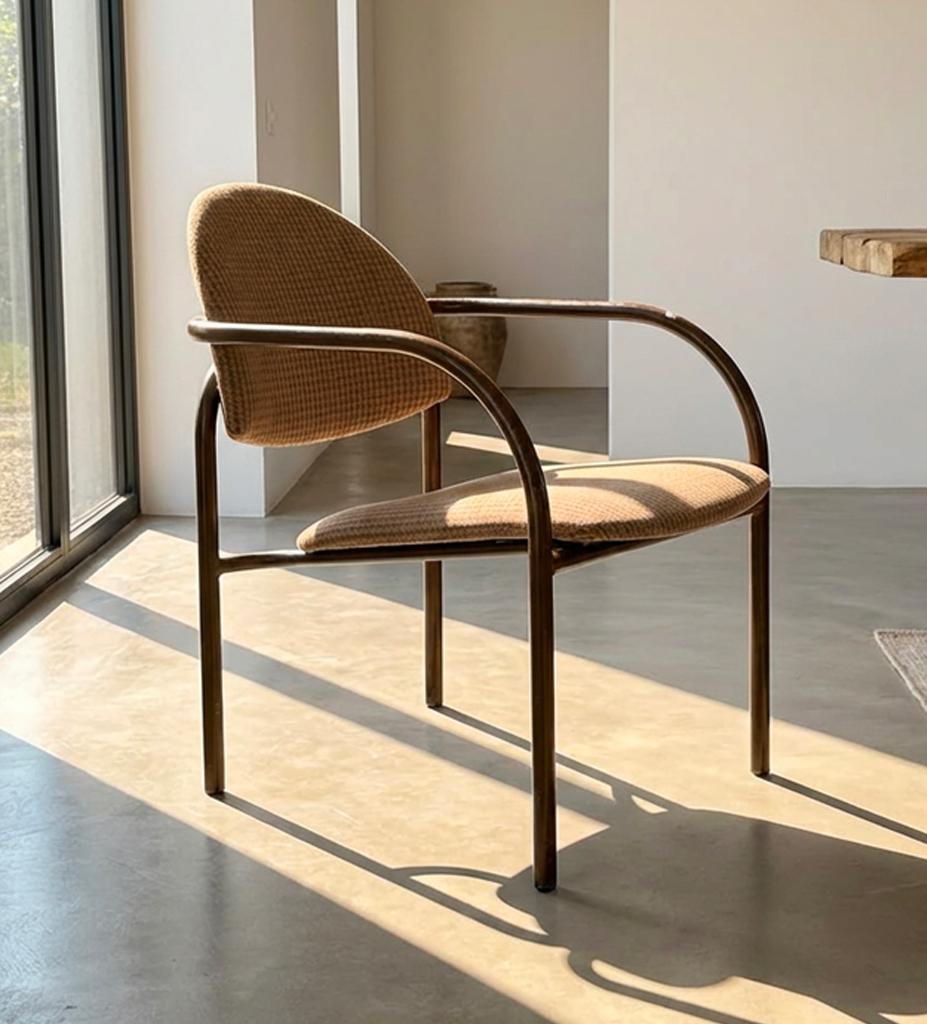 stevige metalen stoel, Brun, Enlèvement, Utilisé, Une