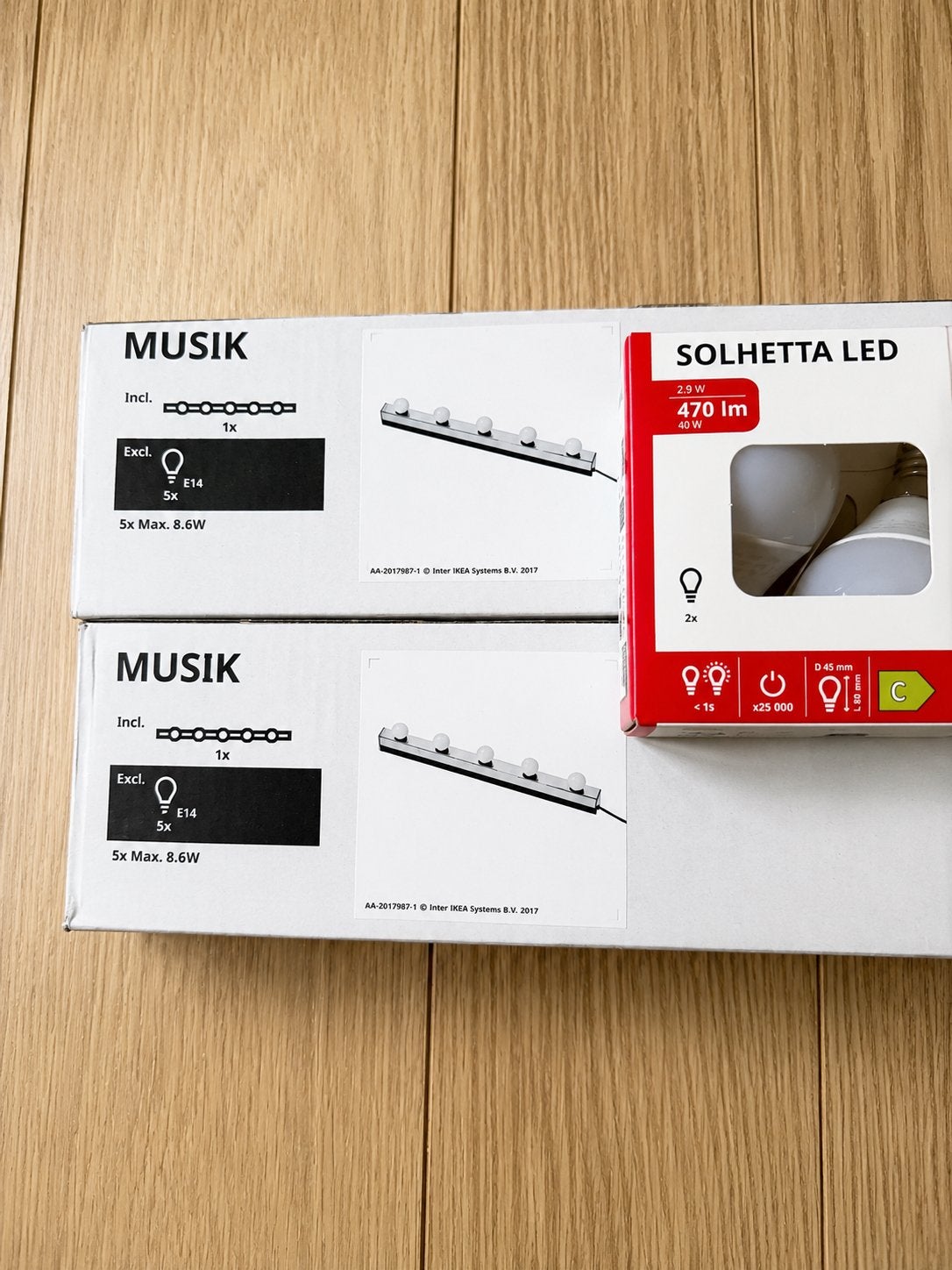 2x IKEA MUSIK verlichting met LED-lampjes, Enlèvement, Comme neuf