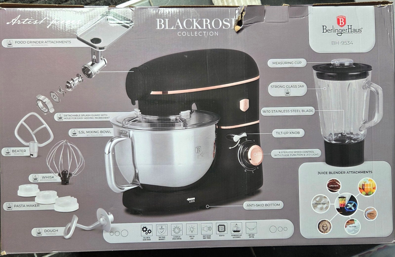 Berlinger Haus keukenmachine NIEUW IN DOOS, 4 liter of meer, Ophalen, Nieuw
