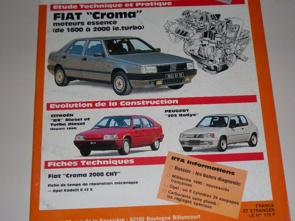 revue technique fiat croma essence 1985-1989, Enlèvement ou Envoi