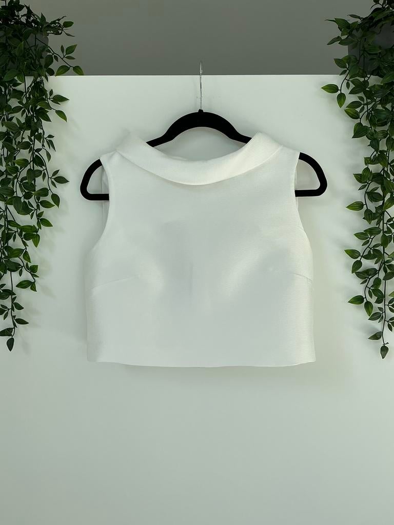 Witte Crop top A Ligné maat 38, Kleding | Dames, Trouwkleding en Trouwaccessoires, Ophalen of Verzenden, Zo goed als nieuw, Wit