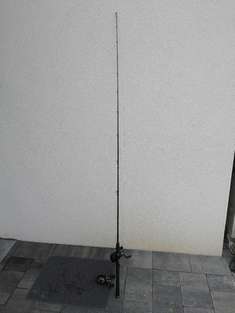 Westin w3 vertical hengel 14 t 28 gr.1m85 + ultimate molens, Ophalen, Nieuw, Complete set