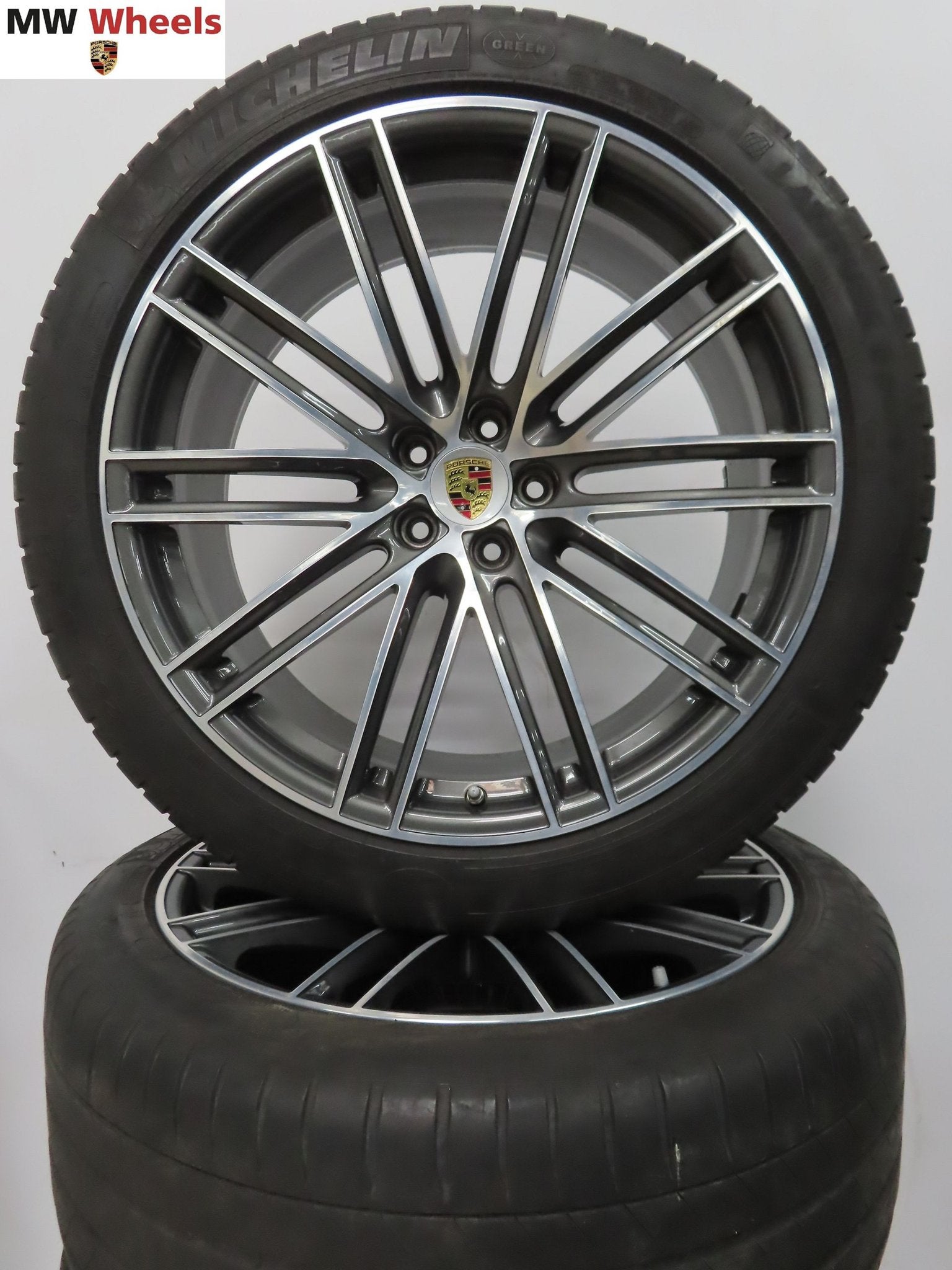 Originele Porsche Macan Turbo IV 21 inch velgen zomerbanden, Pneus et Jantes, 265 mm, Pneus été, -