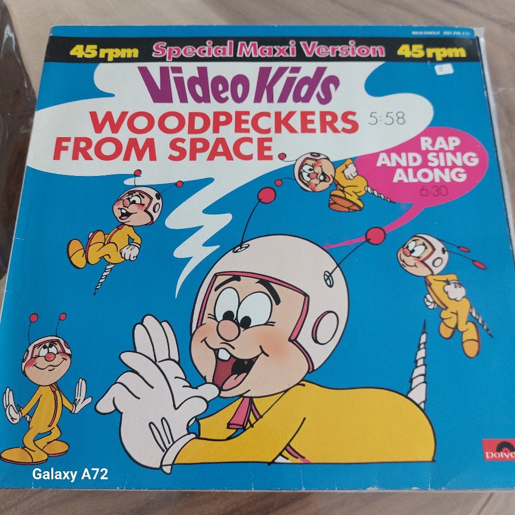 video kids woodpeckers from space 12 inch maxi, Gebruikt, Maxi-single, 1980 - 1989, Ophalen of Verzenden