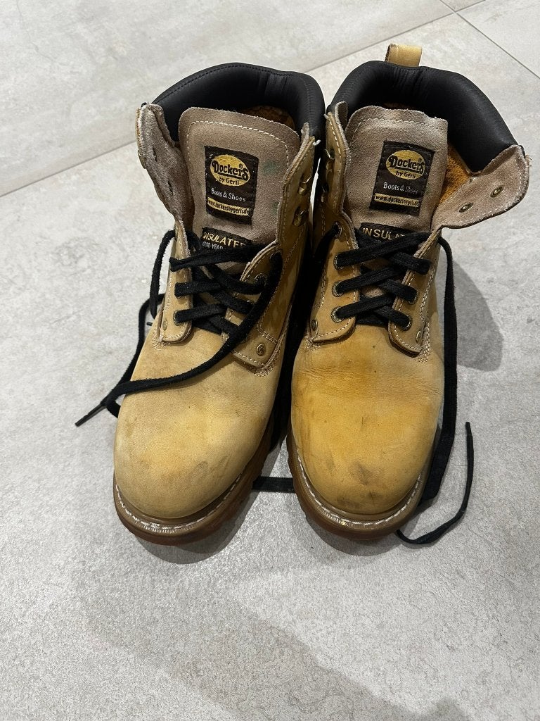 Dockers by Gerli Gele Werkschoenen Maat 45, Kleding | Heren, Ophalen, Zo goed als nieuw, Bruin, Werkschoenen