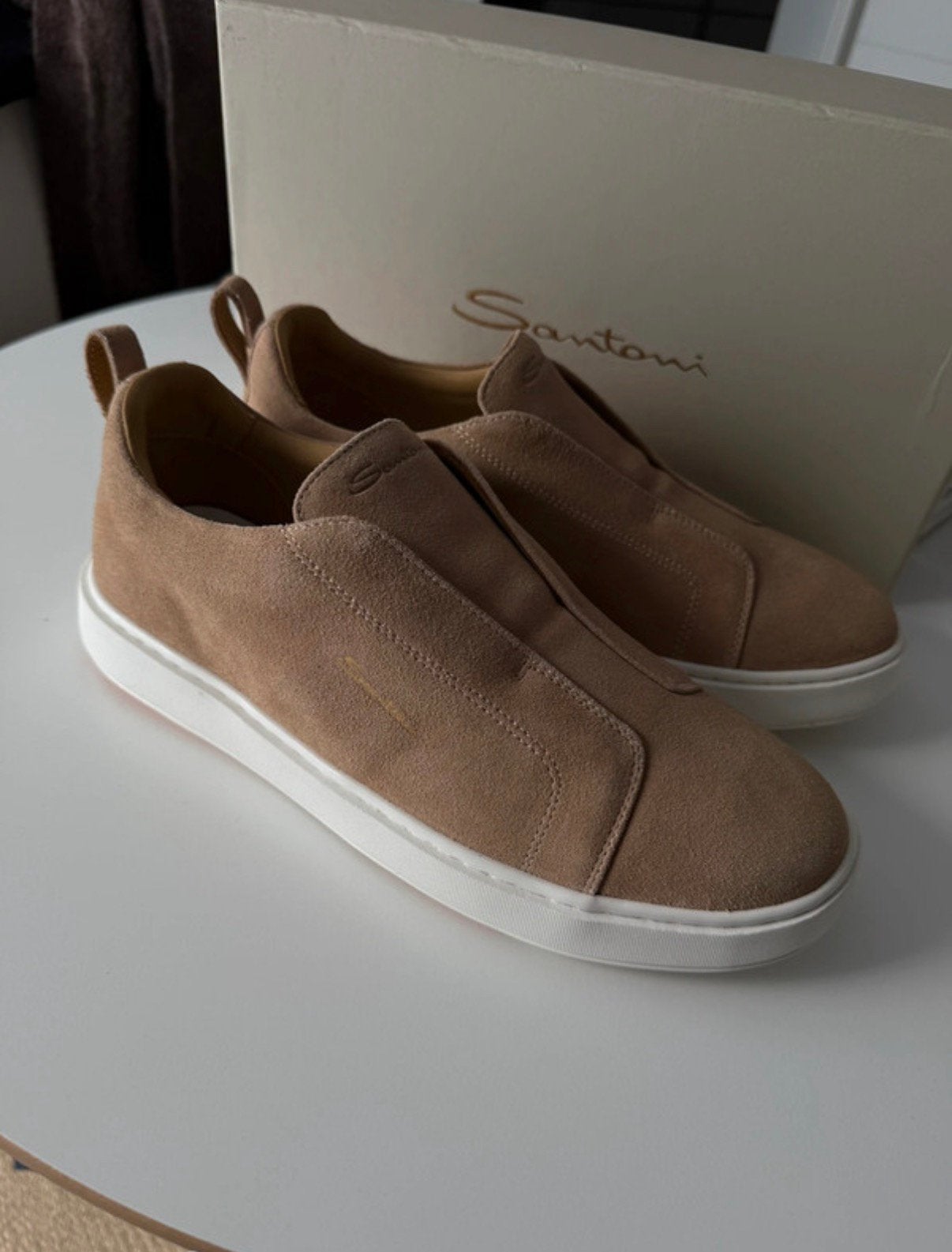 Santoni Sneakers - daim beige - 43, Kleding | Heren, Schoenen, Overige kleuren, Nieuw, Ophalen of Verzenden, Sneakers