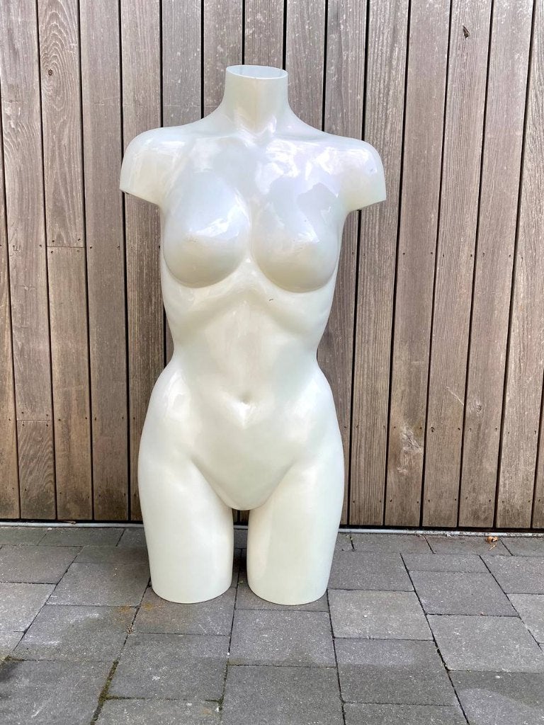 Witte damesetalagetorso met bovenbenen – glanzende paspop, Ophalen, Gebruikt, Paspop