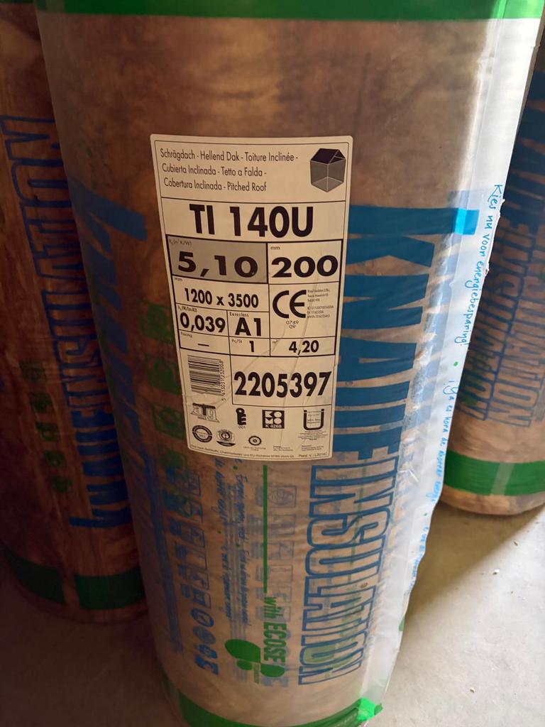 Glaswol dakisolatie dichte pakken GERESERVEERD, Ophalen, Zo goed als nieuw, Glaswol, Dakisolatie