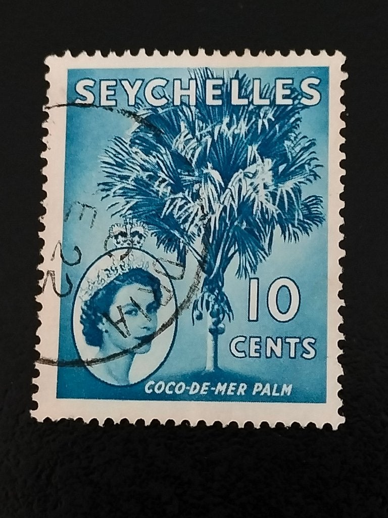 Seychelles 1954 - cocotier et reine Elisabeth II, Timbres & Monnaies, Envoi, Autres pays, Affranchi