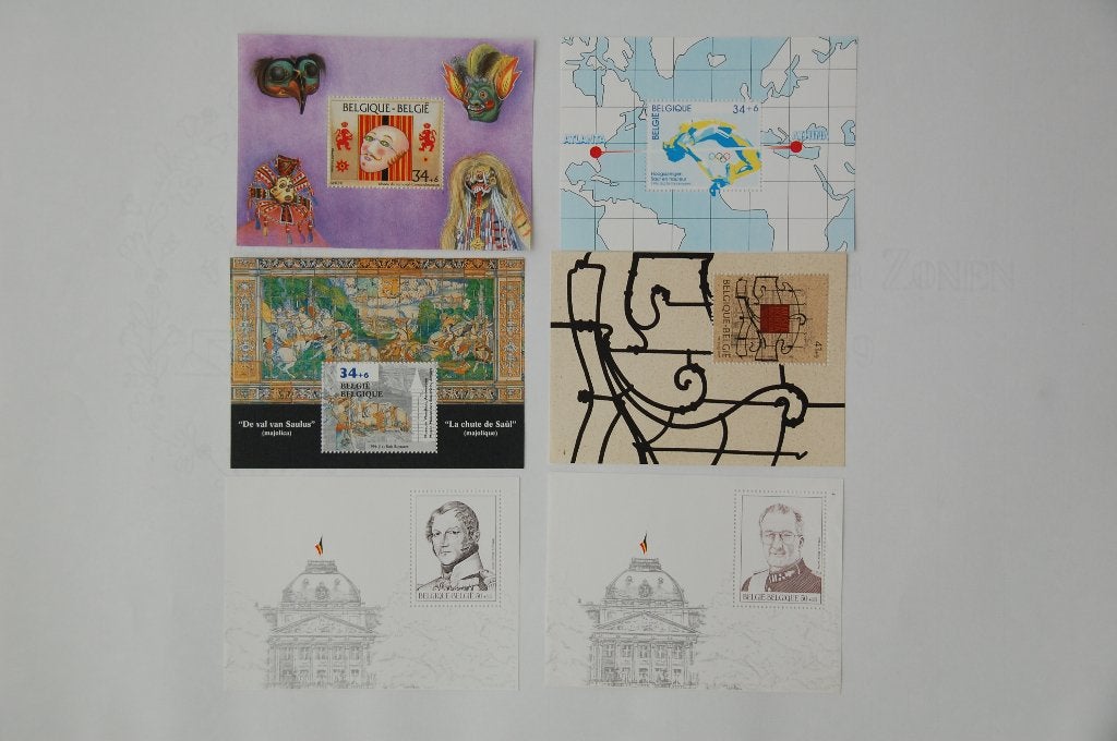 6 MiniSheet 1995-1998, à l'état neuf, Timbres & Monnaies, Timbres | Europe | Belgique, Neuf, Non oblitéré, Maison royale, Envoi