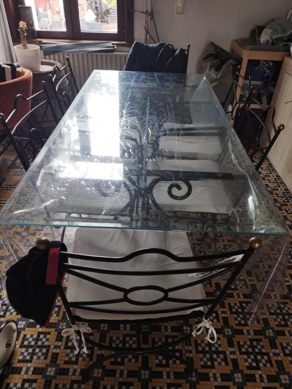 Table chaises fer forgé, Maison & Meubles, Enlèvement, Comme neuf