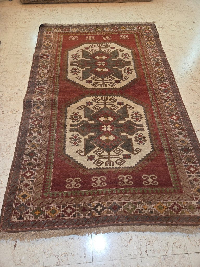 Perzisch tapijt 156 x 246 cm afkomst Turkije (Grutman), Huis en Inrichting, Ophalen, Gebruikt, Groen, 150 tot 200 cm