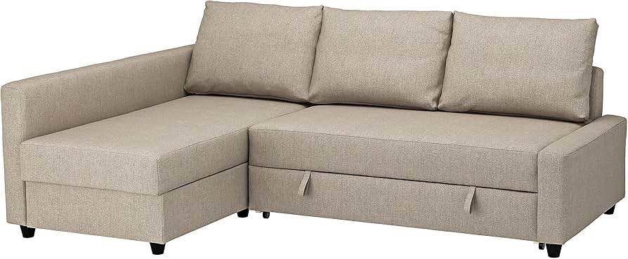 Hoekslaapbank  met opberger, Ikea Friheten , beige, Ophalen