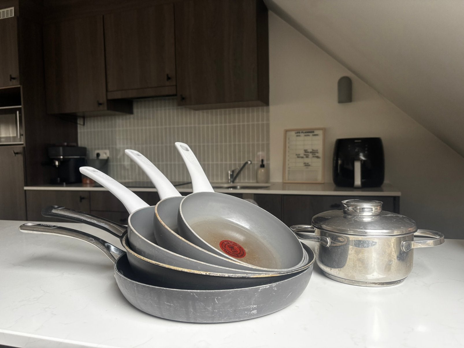 5 Tefal Pannen, 1 Kookpot, Ophalen, Zo goed als nieuw, Pannenset, Tefal
