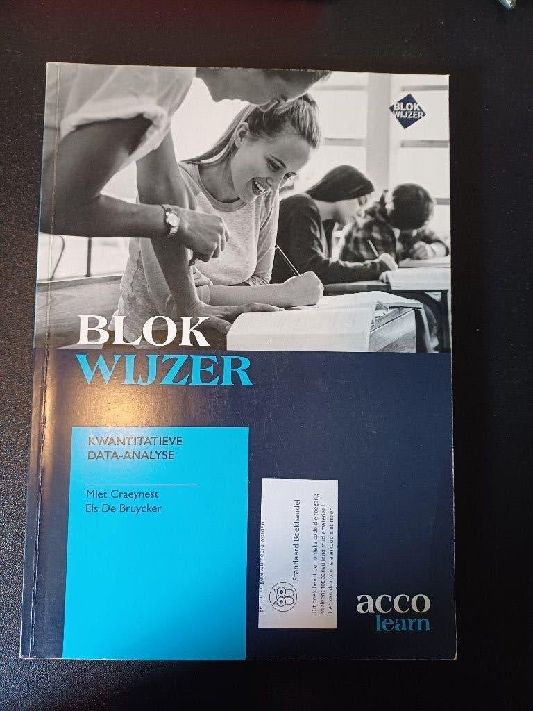 Blokwijzer Kwantitatieve Data-analyse, Enlèvement ou Envoi, Comme neuf, Enseignement supérieur professionnel