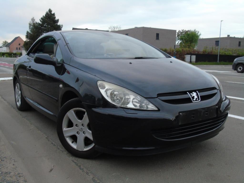 Peugeot 307cc Cabrio 1.6i Benzine *2005 *Leder *Airco, Auto's, 4 zetels, Beige, Cabriolet, Zwart