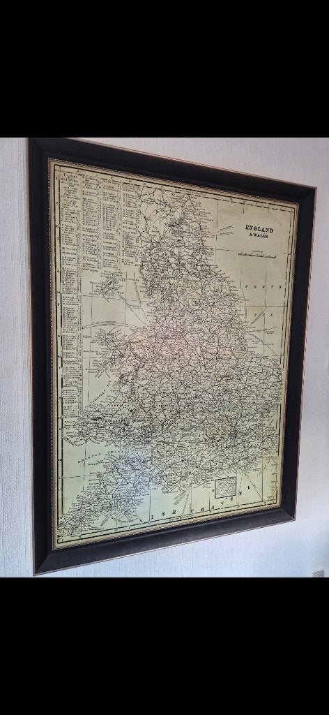 Grande carte England and Wales, Maison & Meubles, Accessoires pour la Maison | Décorations murale, Objet de décoration, 135 cm