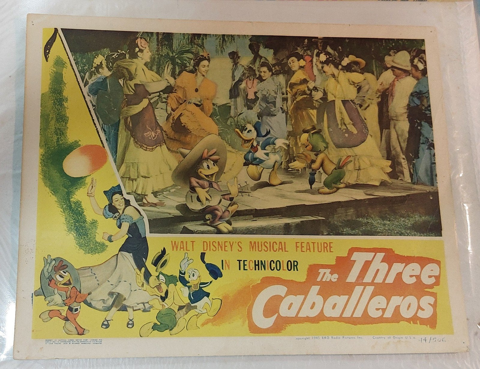 Originele lobbykaart The three caballeros 1945, Ophalen