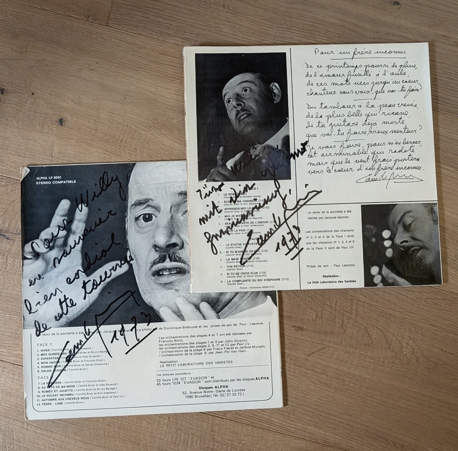 2 Unieke Vinyl Camille Biver, Gesigneerd, Ophalen of Verzenden, Zo goed als nieuw, 12 inch