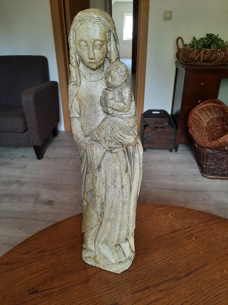 Uniek Spaans Madonna beeld, Antiek en Kunst, Ophalen, 50 - 100 cm, Steen of Keramiek, Beeld