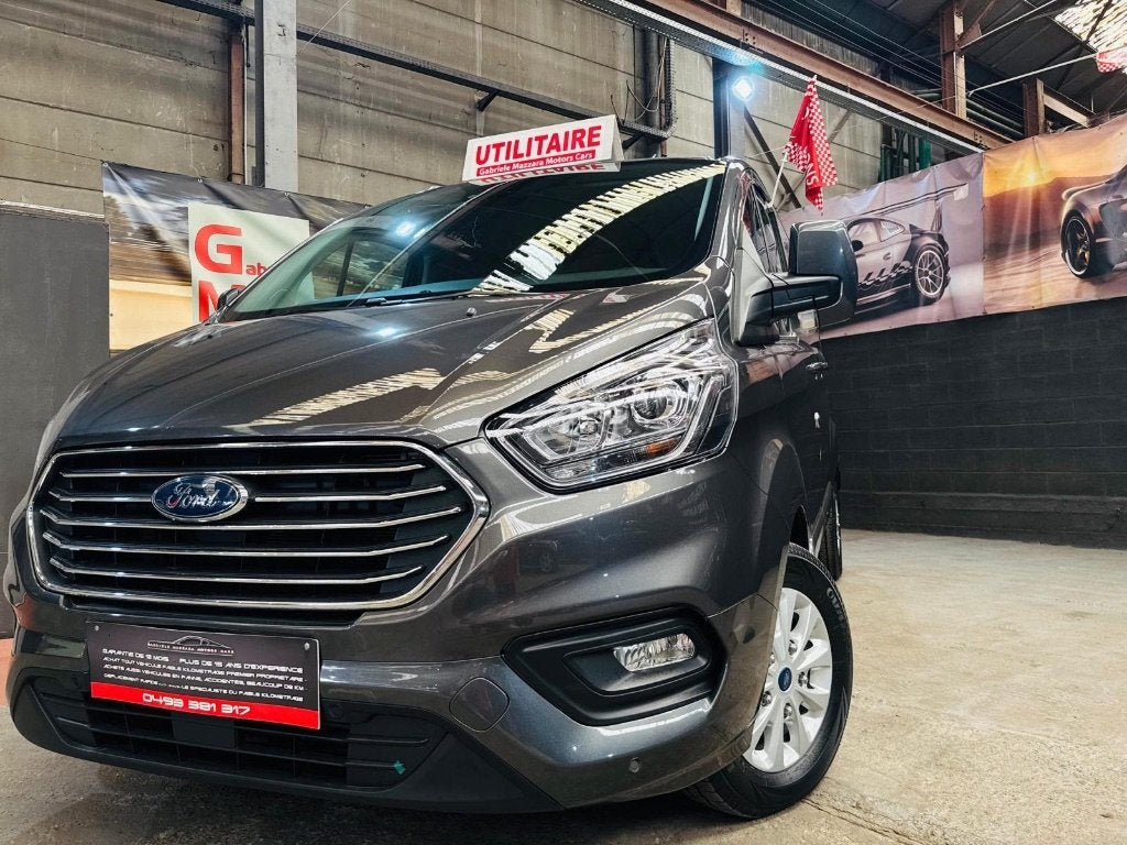 Ford Transit Custom L2H1 2.0TDCI automatische 5 zitplaatsen, Auto's, Euro 6, 6 deurs, Zilver of Grijs, Multifunctioneel stuurwiel