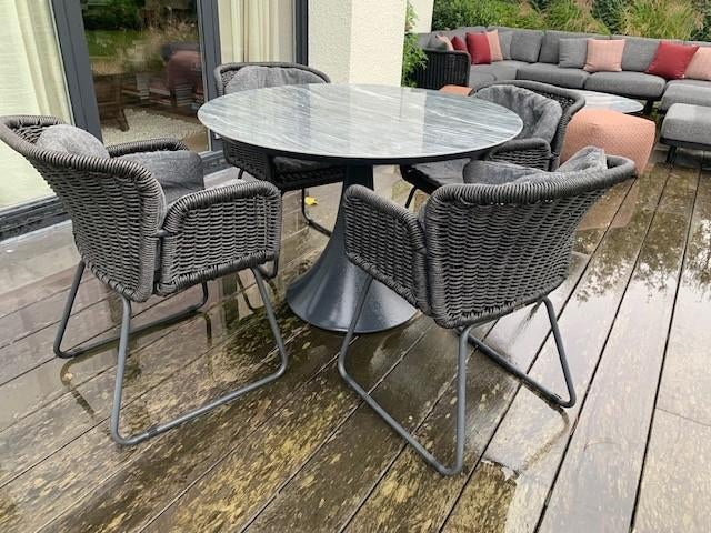tuinstoelen + kussentjes, Tuin en Terras, Tuinstoelen, Ophalen, Zo goed als nieuw