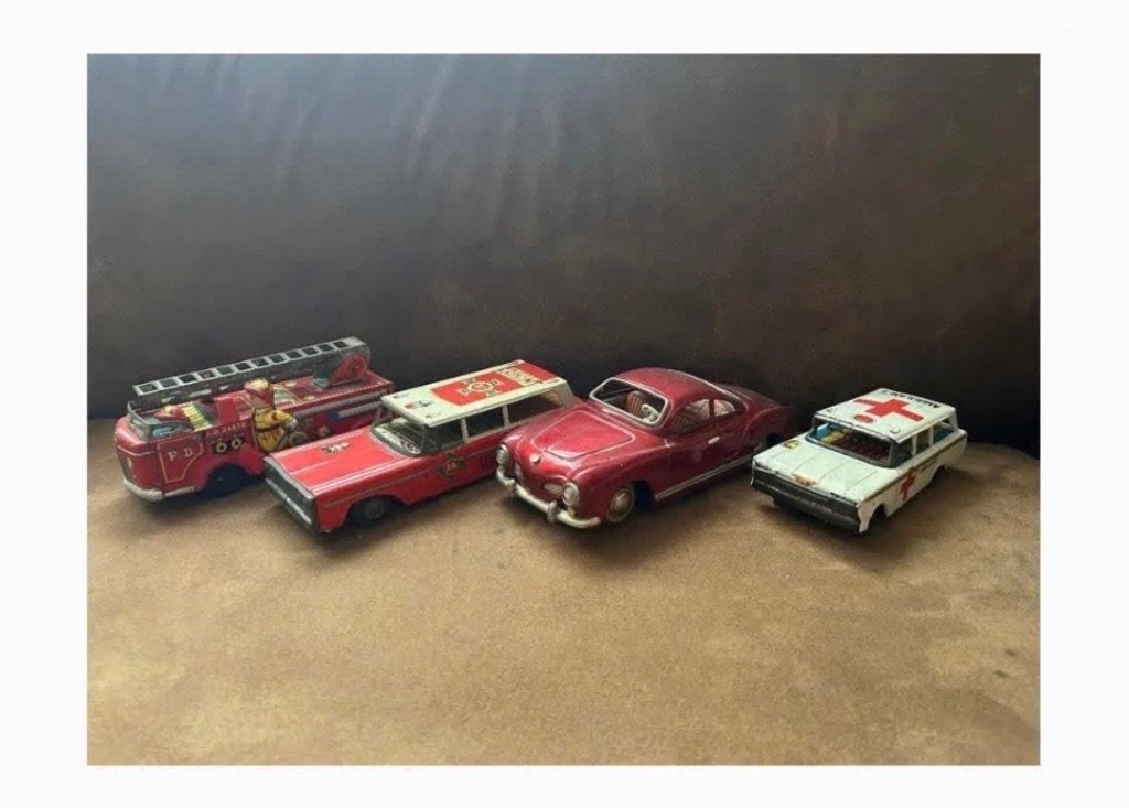 Lot vintage blikken speelgoed auto’s, Antiek en Kunst, Antiek | Speelgoed, Ophalen of Verzenden