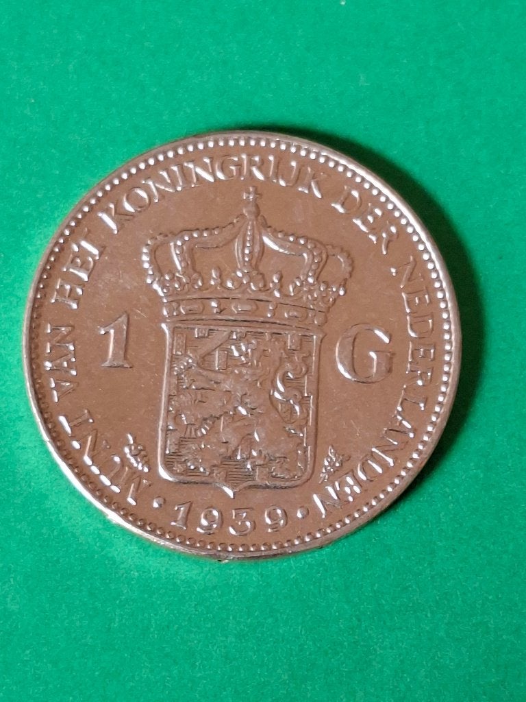 1939 Pays-Bas 1 florin en argent Wilhelmina, Reine Wilhelmine, Monnaie en vrac, Argent, 1 florin