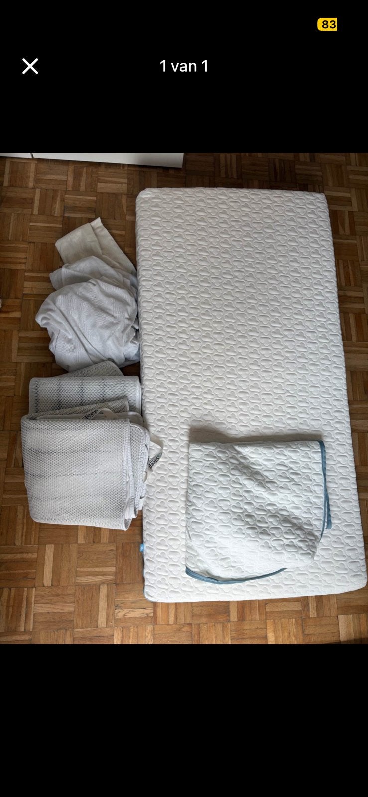 Aerosleep matras 140x70 + accessoires, Kinderen en Baby's, Kinderkamer | Beddengoed, Ophalen, Zo goed als nieuw