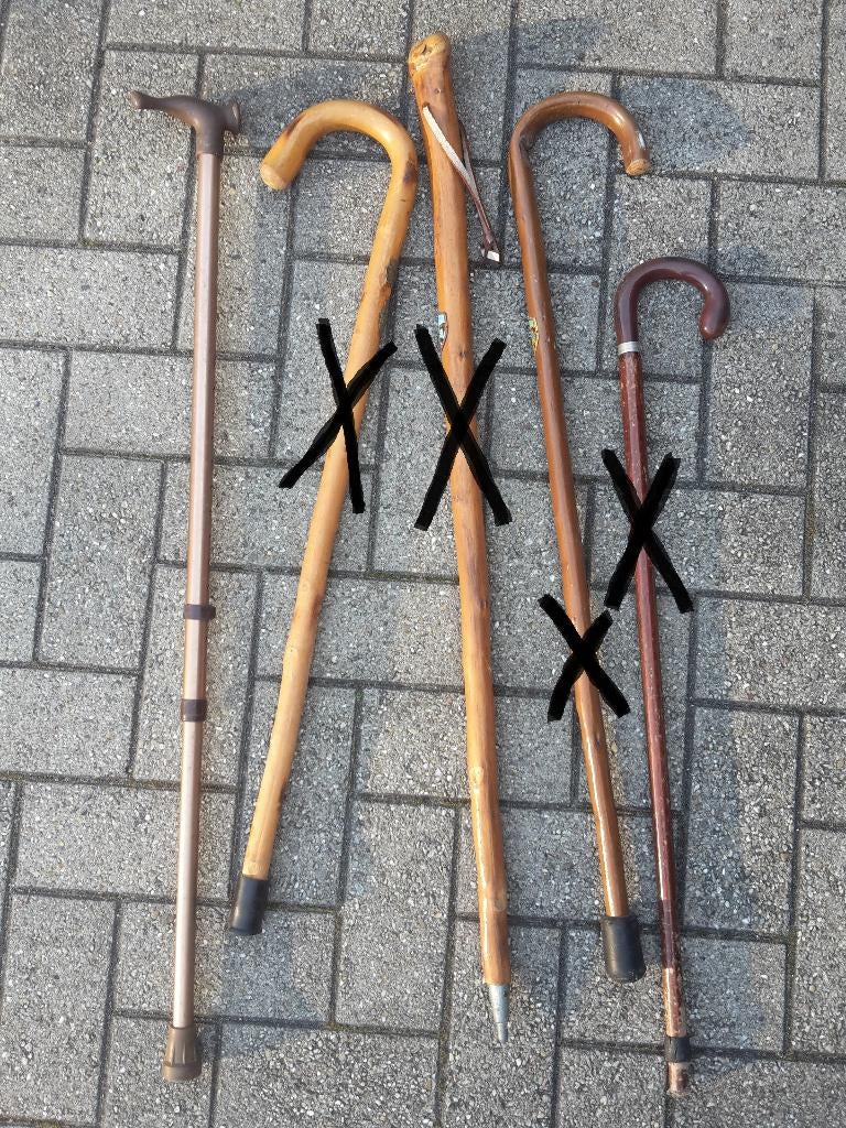 Vintage verstelbare wandelstok, gebruikte staat, decoratief, Antiek en Kunst, Ophalen of Verzenden